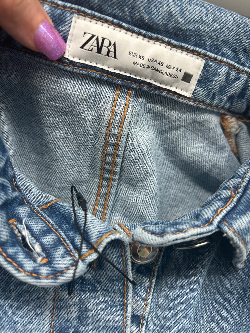 NWOT ZARA Denim Short Sleeve Romper / Jumpsuit |Size XS - Picture 14 of 15
